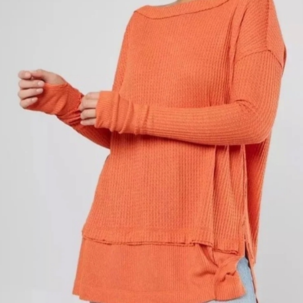 Free People We The Free North Shore Thermal Tunic Long Sleeve size S & M
